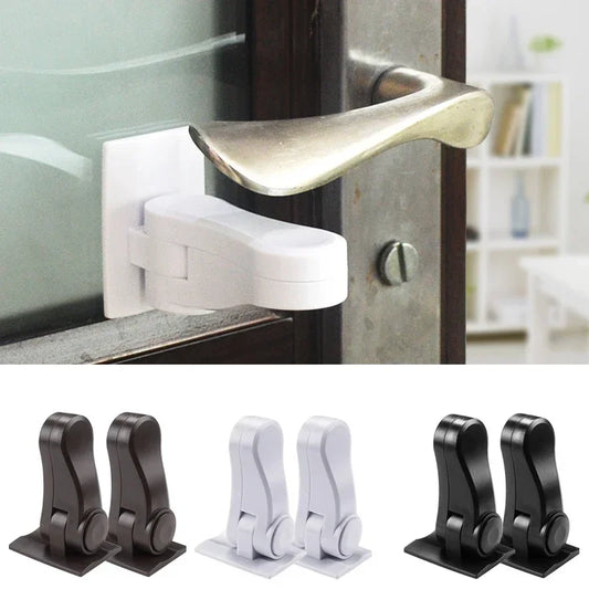 NEW Door Lever Lock Baby Proofing Door Handle Lock Childproofing Door Knob Lock Easy To Install and Use Adhesive