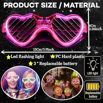 Lot de 12 ou 24 lunettes lumineuses à LED qui brillent dans le noir et qui brillent au néon, fournitures de fête de mariage, 3 modes clignotants