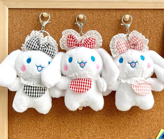 Lot de 10 peluches Sanrio Pochacco Cinnamoroll Kuromi Melody, porte-clés Kawaii, pendentif, poupée en peluche douce