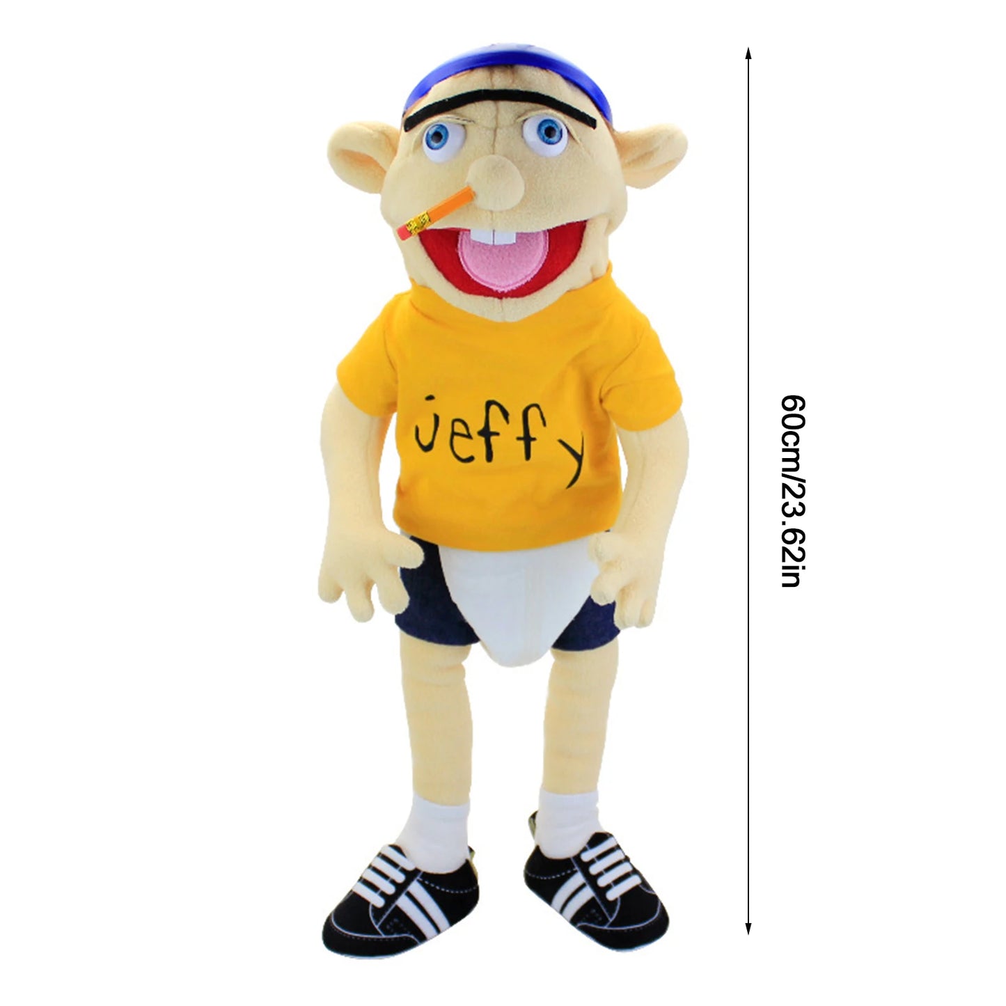 Jeffy Hand Puppet Cartoon Plushie Toy Stuffed Doll Soft Figurine Sleeping Pillow Educational Playhouse Kids Children Baby Gift