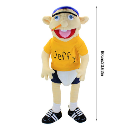 Jeffy Hand Puppet Cartoon Plushie Toy Stuffed Doll Soft Figurine Sleeping Pillow Educational Playhouse Kids Children Baby Gift