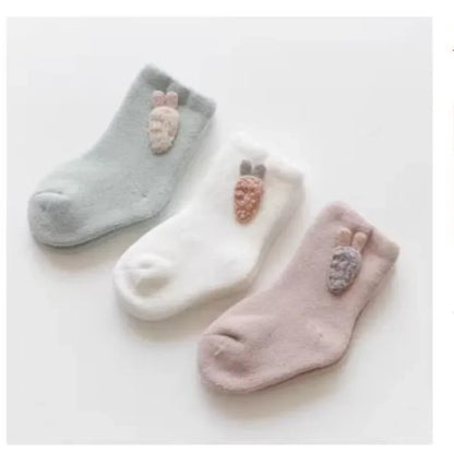 Chaussettes chaudes d'hiver pour bébé, mignonnes et douces, chaussettes pour nouveau-né, fille, lapin, bébé, garçon, chaussures pour tout-petits