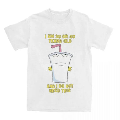 Camiseta para hombre y mujer de 30 o 40 Aqua Teen Hunger Force ATHF, divertida camiseta de manga corta con cuello redondo, de algodón, talla grande