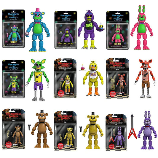 Figurine d'action FNAF 14 cm Freddy Bonnie Foxy Figurines Collection Modèle Jeu Rôle Poupée Cauchemar Fredbear Figurine Mobile Jouets Cadeau