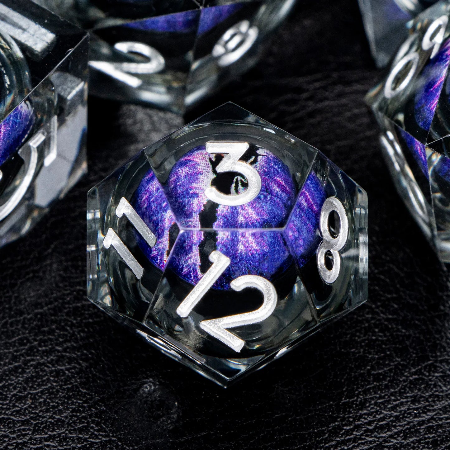 D et D Liquid Flow Core Eye Resin Dice Ring Dice Set Dnd Dungeon and Dragon Pathfinder Jeux de rôle Dés D&amp;D Black Dice