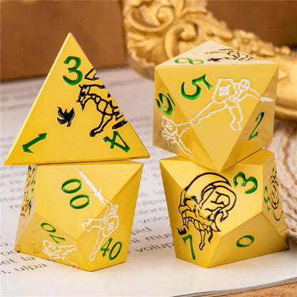 Ensemble de dés en métal KERWELLSI DND D&amp;D, dés polyédriques Dungeon et Dragon D et D, dés de jeu de rôle faits à la main D20 D12 D10 D8 D6 D4