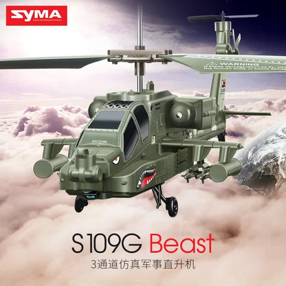 SYMA Nouveau S111G/S109G Simulation Alliage Armé Anti-Chute Mise à Niveau Version Stable Puissance Enfants RC Hélicoptère Militaire Jouet Cadeau