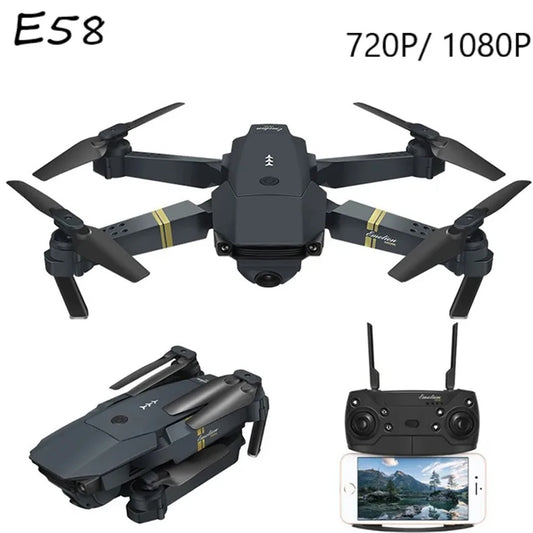 Drone Eachine E58 WIFI FPV avec caméra grand angle HD 1080P/720P Mode de maintien en hauteur Bras pliable 4 axes RC X Pro RTF Quadcopter