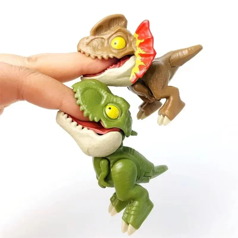 Jurassic Finger Dinosaur Triceratops Tyrannosaurus Model Toys for Kids Creative Finger Biting Dinosaurs Interactive Toy Boy Gift