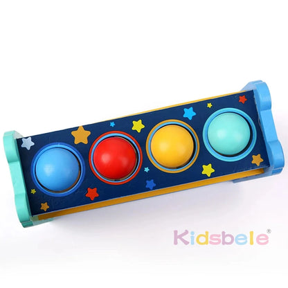 Juguetes de madera para martillar y golpear para aprender habilidades motoras finas, juguete con forma de bola rodante, juguete Montessori divertido para martillar y golpear