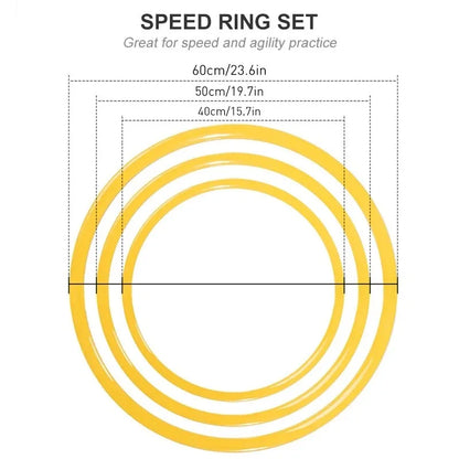 5/12 piezas de anillo de entrenamiento de agilidad duradero, anillo de entrenamiento de agilidad de velocidad de fútbol portátil, equipo de entrenamiento de fútbol deportivo