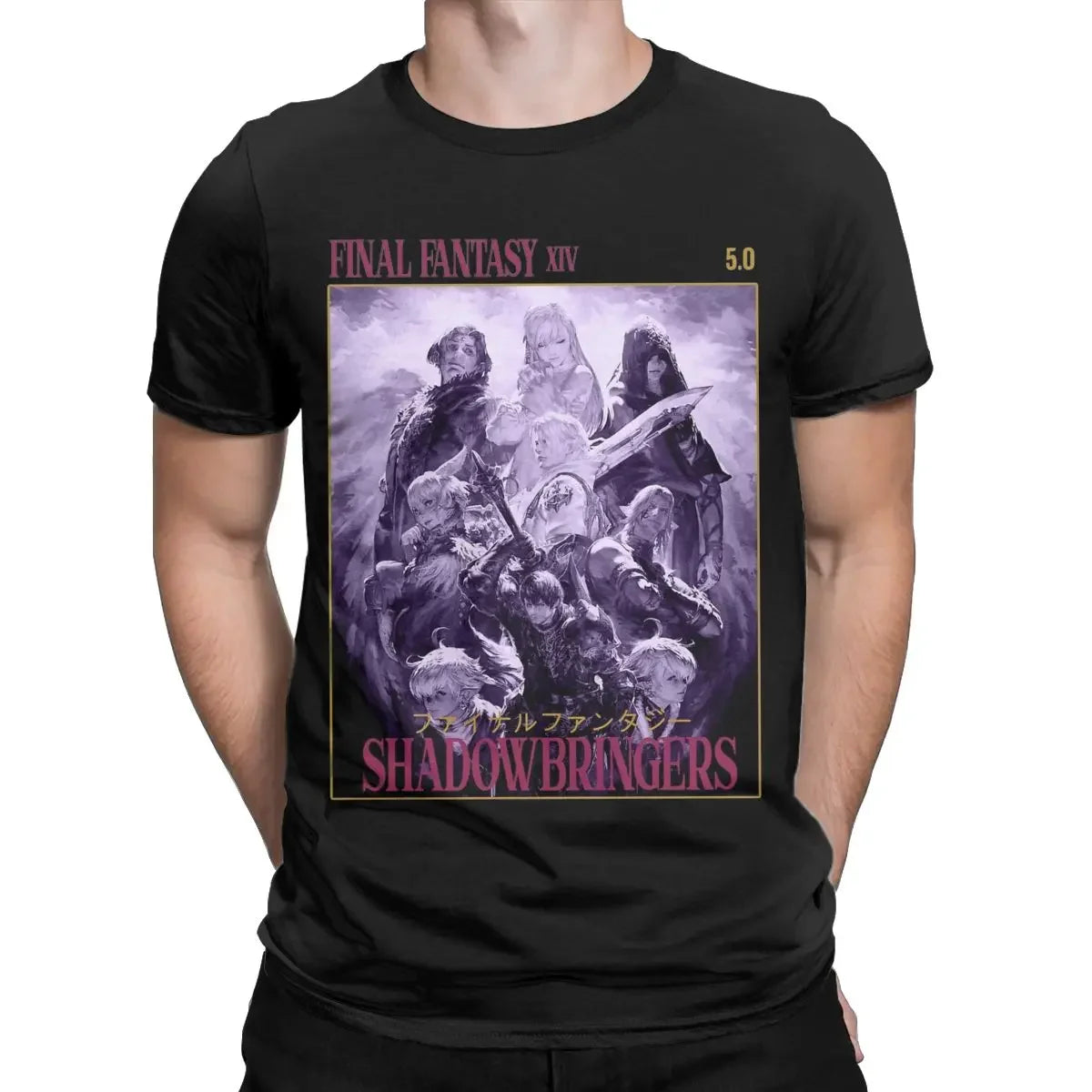 T-shirts Final Fantasy XIV Shadowbringers pour hommes 100 % coton T-shirts fantaisie T-shirts à col ras du cou T-shirts à manches courtes Vêtements d'été