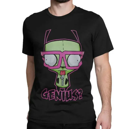 Camiseta de cuello redondo, ropa de manga corta, camisetas gráficas, camiseta con estampado kawaii de Invader Zim, camiseta de algodón increíble para hombre