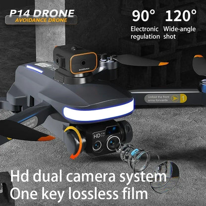 2024 NUEVO P14 Mini Drone 4k Profesional 8K HD Cámara Evitación de Obstáculos Fotografía Aérea Flujo Óptico Cuadricóptero Plegable