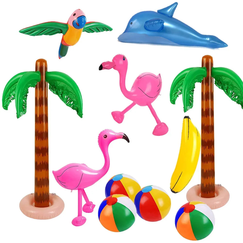 Inflatable Flamingo Toys for Children Inflatable Swimming Pool Float Toy Garden Pool Party  Decor Hawaiian Event Party Supplies