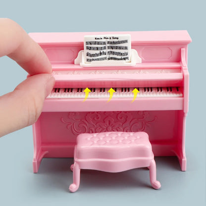 1:12 Maison de poupée Koala Miniature Meubles Simulation Musique Piano Électrique Décoration Micro Modèle Fille Playhouse Cadeau D'anniversaire Jouet