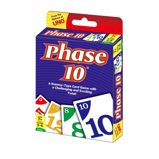 Juego de cartas UNO Phase 10, divertido juego de mesa multijugador con diseños de juguetes de alta diversión, juego de cartas para fiestas familiares