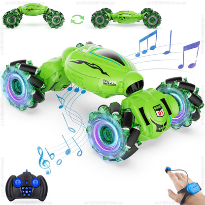 Voiture de cascade télécommandée 1:18 RC avec capteur de gestes, jouet électrique, 2,4 G, rotation à 360 %, véhicule tout-terrain, cadeau pour enfants