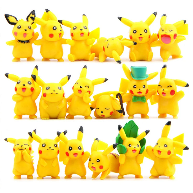 Pokémon Pikachu Lot de 18 figurines d'action en PVC pour enfants