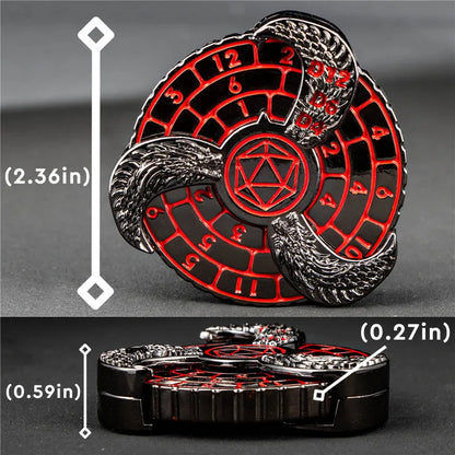 OUKELANWO DND Metal Rotate Dice Set D&amp;D avec coffret cadeau, Fidget Spinner Dungeon et Dragon Dice pour jeu de rôle Warhammer