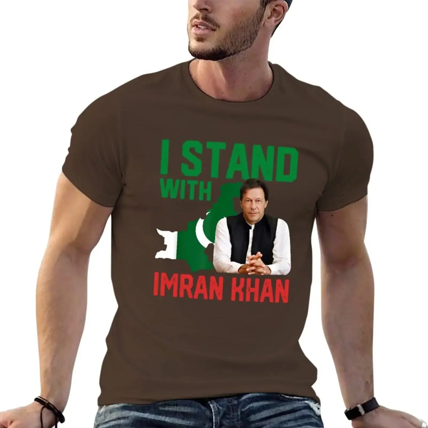 Estoy con Imran Khan Camiseta de verano, ropa personalizada, camisetas para hombre