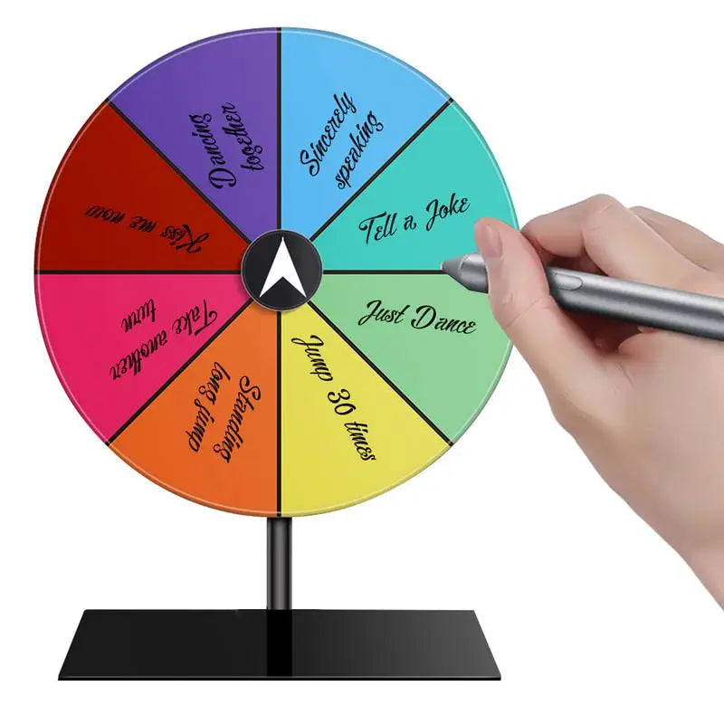 Roue de prix effaçable à sec, jeu de roulette de couleur, roue de rotation modifiable en acrylique pour prix, roue de prix de table