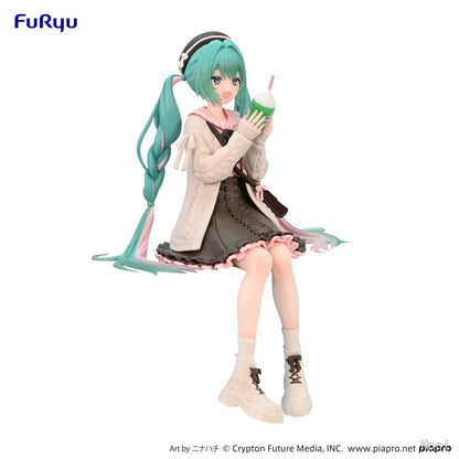 Figurine d'anime Hatsune Miku de 15 cm, figurine d'action Miku d'automne Date Kawaii Girl Noodle Stopper, figurine de boîtier d'ordinateur, modèle d'ornements