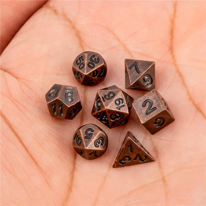 Ensemble de dés KERWELLSI DND MiNi Dice D&amp;D, dés de jeu de rôle en métal polyédrique Dungeon et Dragon, dés faits à la main D20 D12 D10 D8 D6 D4