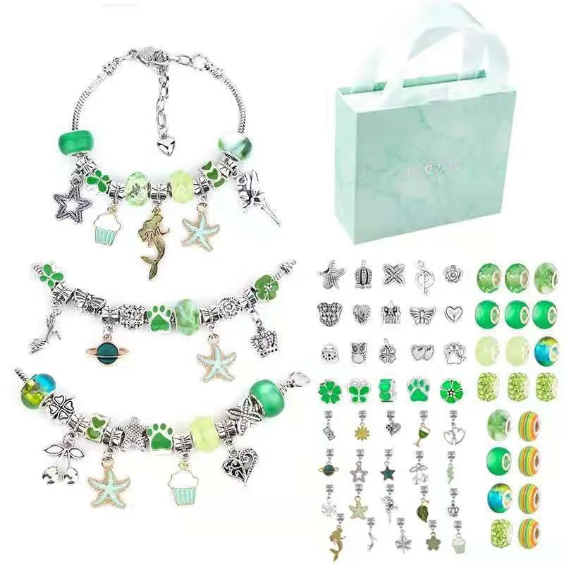 Charm Bracelet Making Kit DIY Jewelry Making Supplies Beads Unicorn Mermaid Crafts Handmade Gifts Set  for Girls Teens Age