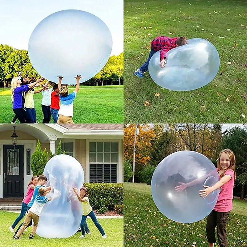 Bolas de burbujas inflables suaves de 50 cm para exteriores para niños, juguetes para fiestas, divertidos globos de agua reutilizables