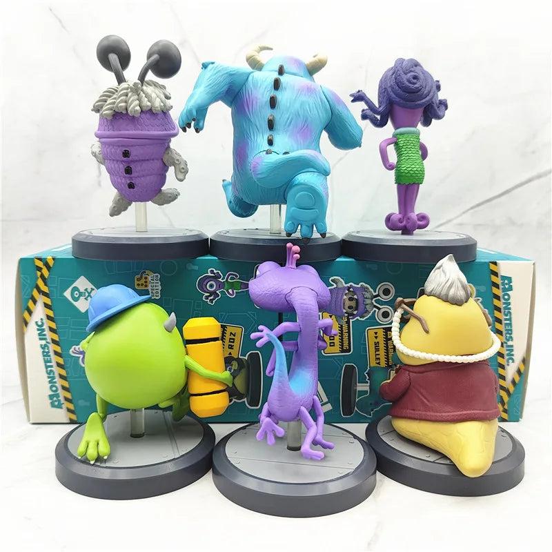 6pcs/set Monsters University Sullivan Michael Cute Anime Action Figure Toys 7-10CM