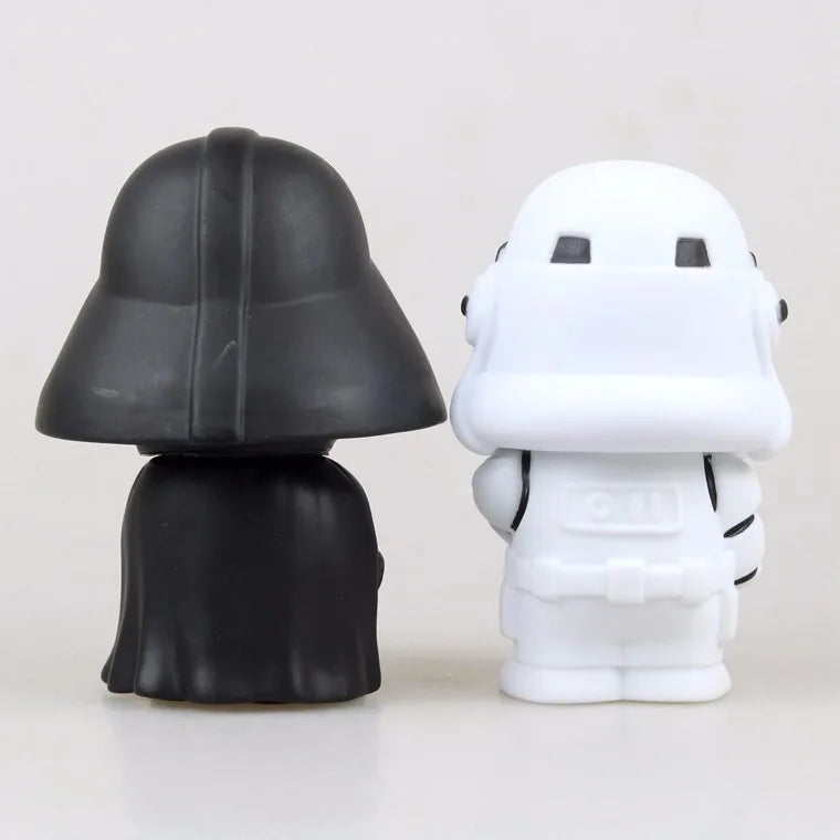 Lot de 2 figurines d'action de film Kawaii de 10 cm, style mignon Star War Darth Vader et STORM TROOPER, jouets modèles