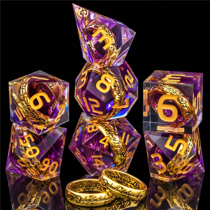 Ensemble de dés en résine à bords tranchants KERWELLSI DND D&amp;D, dés polyédriques de donjon et de dragon, dés de jeu de rôle RPG DD D20 D12 D10 D8 D6 D4