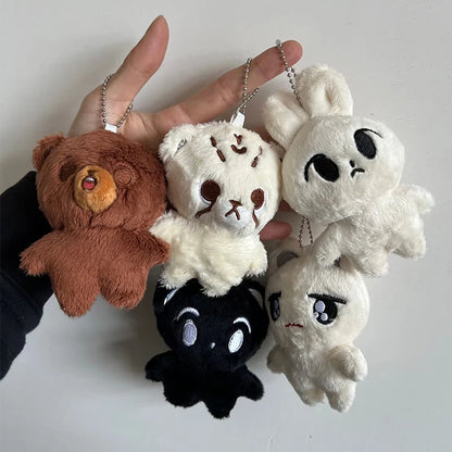 Porte-clés en peluche Kpop Cartoon Cheetah Lee Doyoung Mark Same Q Styles Mini Gomdo Lee Taeyong Porte-clés Porte-clés Pendentifs de sac