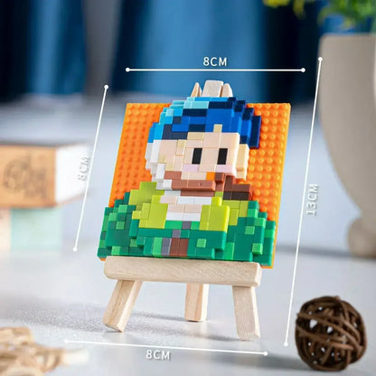 Blocs de construction de peintures célèbres 3D Pixel Art créatifs Van Gogh ciel étoilé Micro blocs jouets de bricolage cadeau pour enfants décoration de la maison