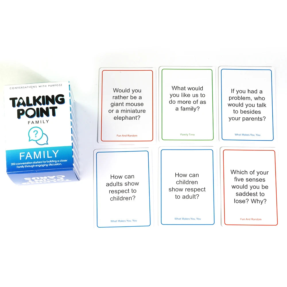 Talking Points Cards Family Pack Family Party Game Meaningful Talk Great For Dinner Conversation Cards Family Game