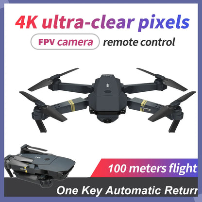 Nouveau drone E58 RC WiFi FPV maintien d'altitude quadricoptère pliable avec batterie 1080P 4K HD caméra RC drone hélicoptère drone cadeau jouets