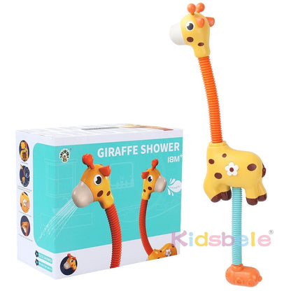 1pc petite girafe électrique vaporisateur d'eau arroseur parfait jouets d'aspiration pour bébé jouets de baignoire et jouets de bain