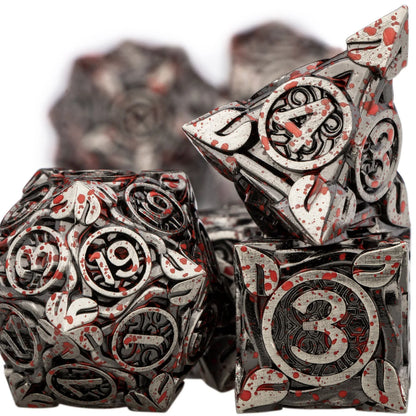 Dados poliédricos de metal DND Blood Dropping RPG para juegos de rol de mesa Dungeon and Dragon Juego de dados D y D D20 D12 D10 D8 D6 D4