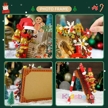 Christmas Photo Frame for Christmas Advent Calendar Modular Building Blocks Christmas Calendar Party Accessories Toy Clamp Block