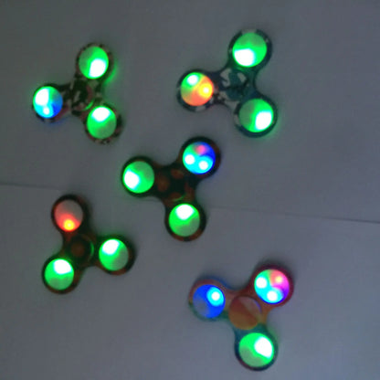 ABS Luminous LED light Fidget Spinner Hand Top Spinners Glow in Dark EDC Stress Relief Toys Kinetic Gyroscope for Children