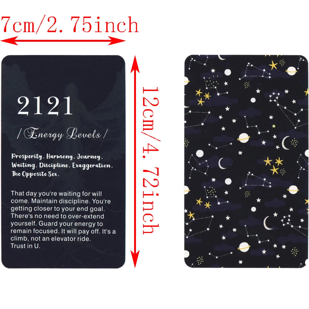 12x7cm Angle Number Oracle Cards in Box English Version Tarot Deck Divination Prophet