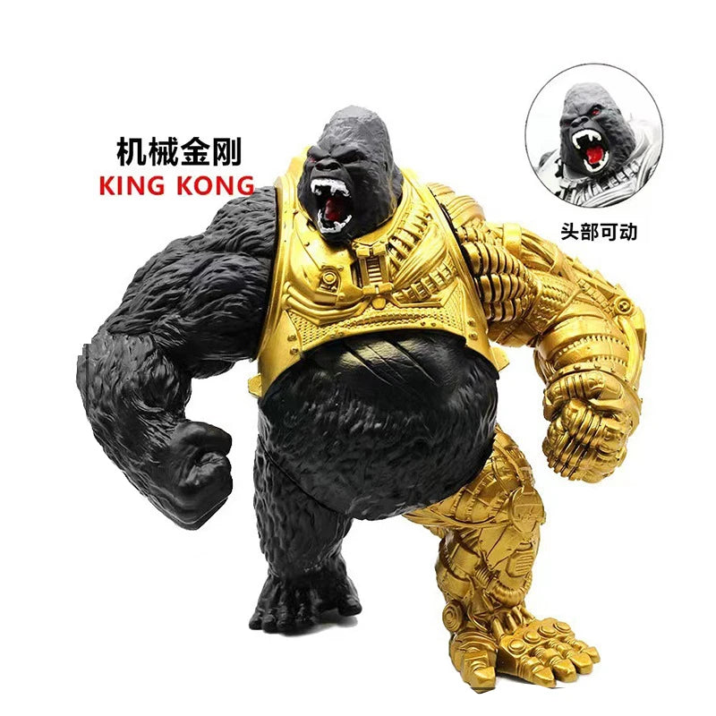 2024New Figura de acción mecánica de goma suave King Kong Modelo de gorila monstruo de batalla Juguete de decoración Regalo 5 articulaciones para mover