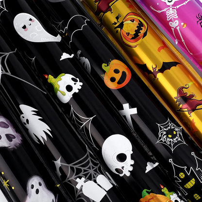 Lot de 10 ballons gonflables décoratifs pour Halloween, bande de jouet, crâne noir, araignée, fantôme, ballon en aluminium, jouet pour enfants, décoration de fête