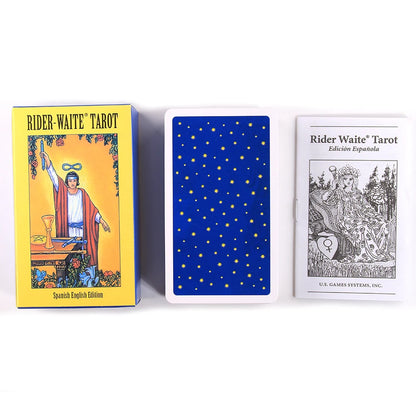 Cartes de tarot Rider en version espagnole Jeu de cartes de divination de 78 pièces pour débutants avec livret Cartes Oracle Witchy