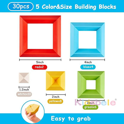 Building Blocks Stacking Toys For Children Montessori Kids 30Pcs Preschool Educational Baby Sensory Toys Christmas Pyramid Gifts