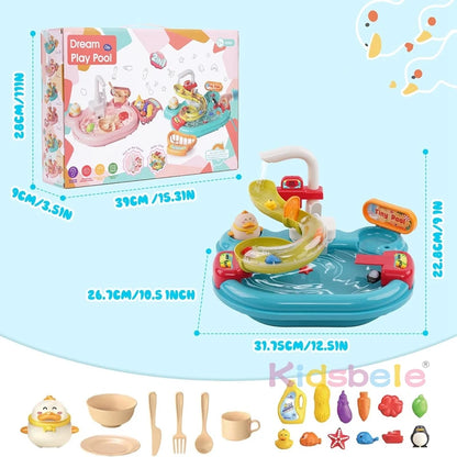 Children Electric Dishwasher Playing Toy with Running Water Kitchen Kids Play Sink with Running Water Table Toy