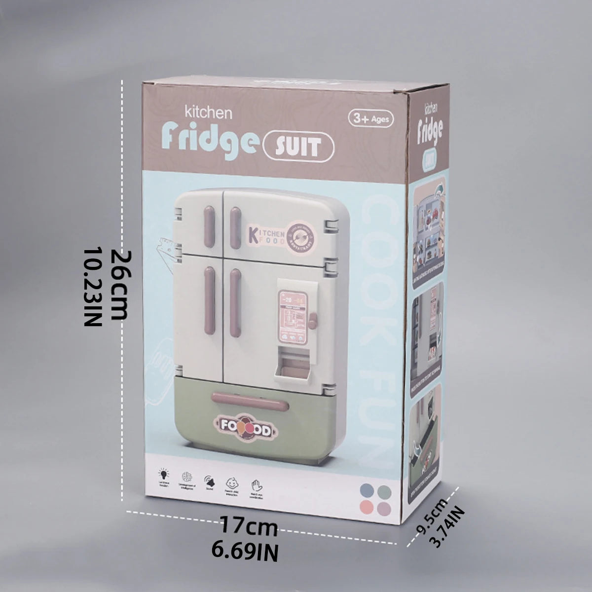 Cute Simulation Microfilm Furniture Double Door Refrigerator 1:12 Dollhouse Kitchen Model Decorations For Girl Birthday Gifts