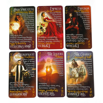 Jeu de tarot iN2IT avec mots-clés 78 cartes de tarot Cartes Oracle Jeu de cartes de tarot pour débutants Apprendre le jeu de tarot avec significations