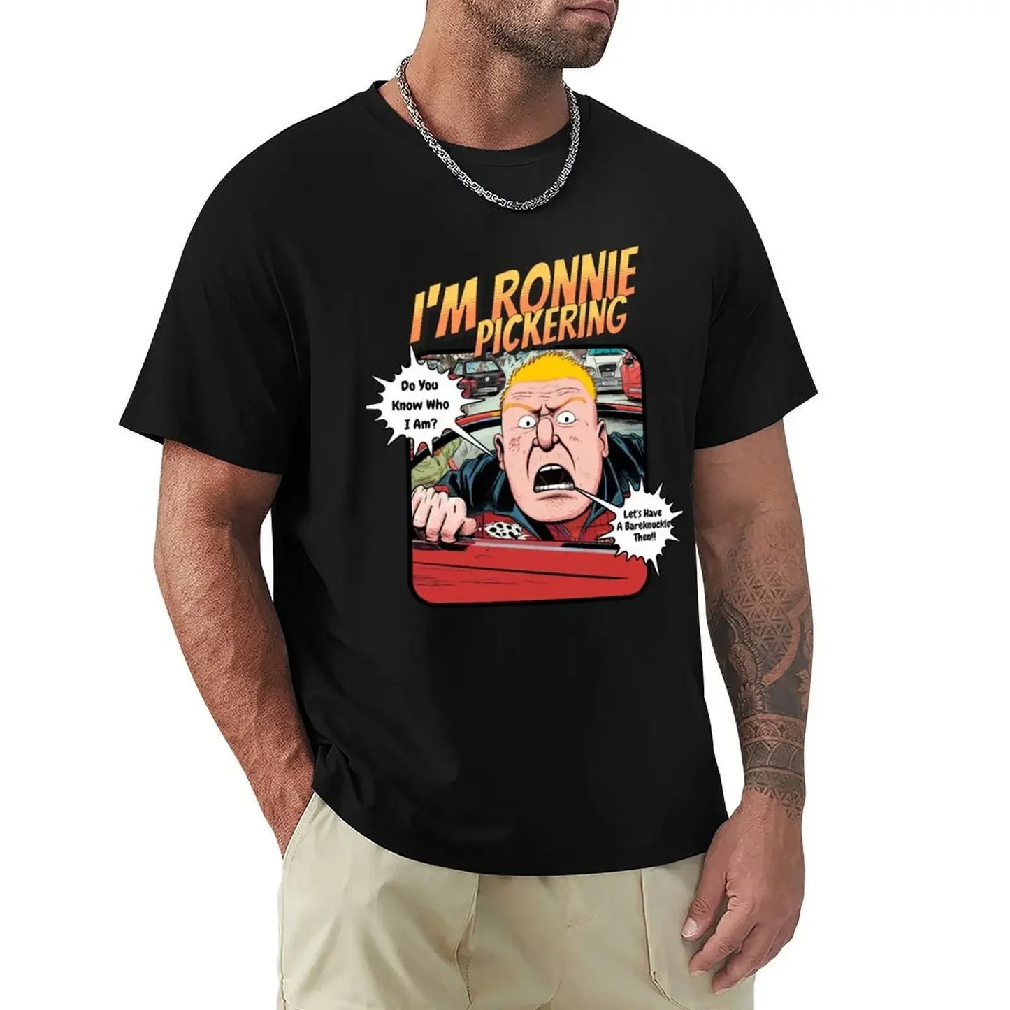 Camiseta con el mensaje "I'm Ronnie Pickering", tallas grandes, ropa bonita para hombre, camisetas gráficas de alta calidad, 100 % algodón, manga corta